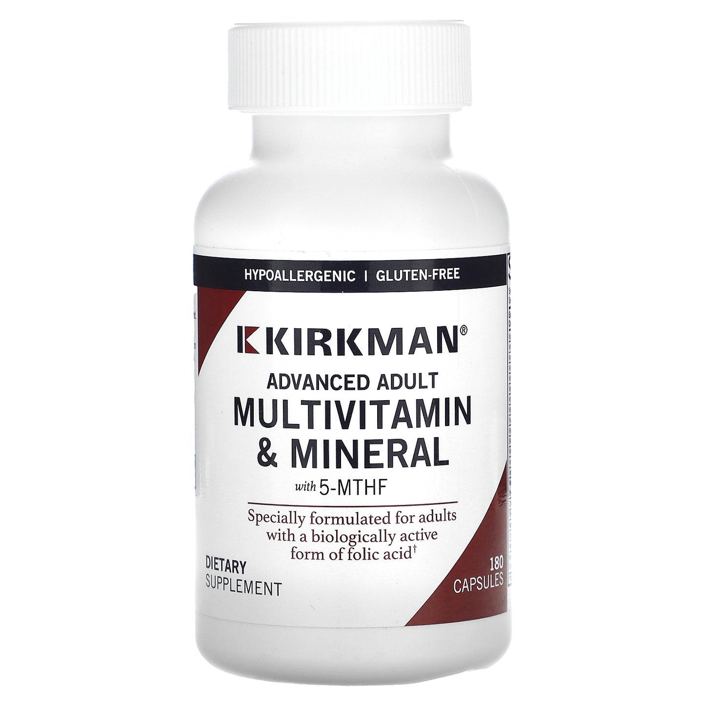 Kirkman Labs, Advanced Adult Multivitamin & Minerals with 5-MTHF, 180 Capsules