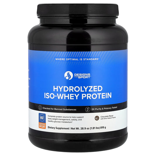 Designs For Health, Designs For Sport®, Hydrolyzed Iso-Whey Protein, Chocolate, 1.81 lb (819 g)