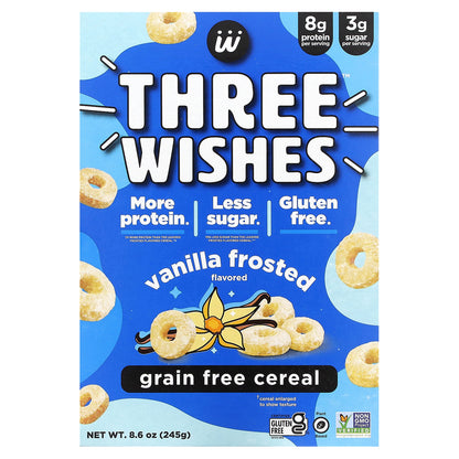 Three Wishes, Grain Free Cereal, Vanilla Frosted, 8.6 oz (245 g)