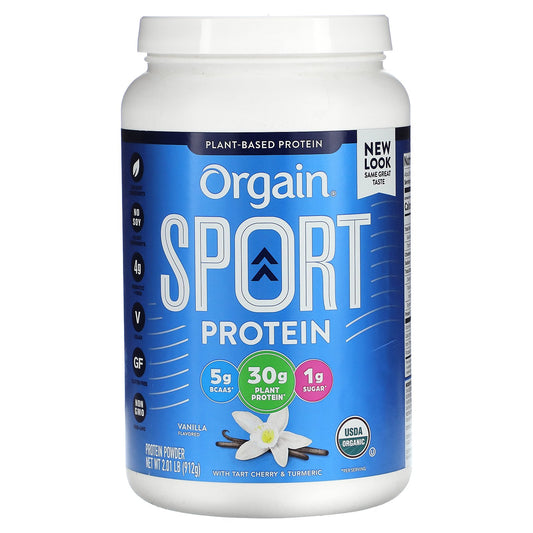 Orgain, Sport Protein Powder, Plant-Based, Vanilla, 2.01 lb (912 g)