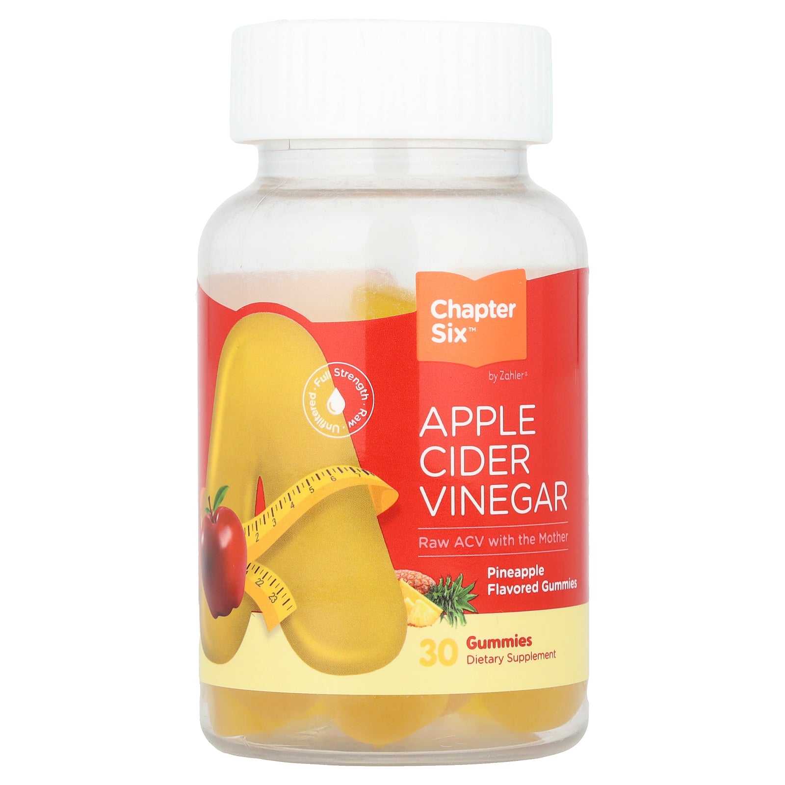 Chapter Six, Apple Cider Vinegar Gummies, Pineapple, 30 Gummies