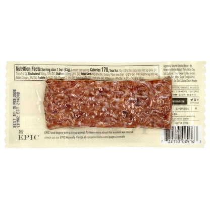 Epic Bar, Uncured Bacon + Pork Bar, 1.5 oz (43 g)