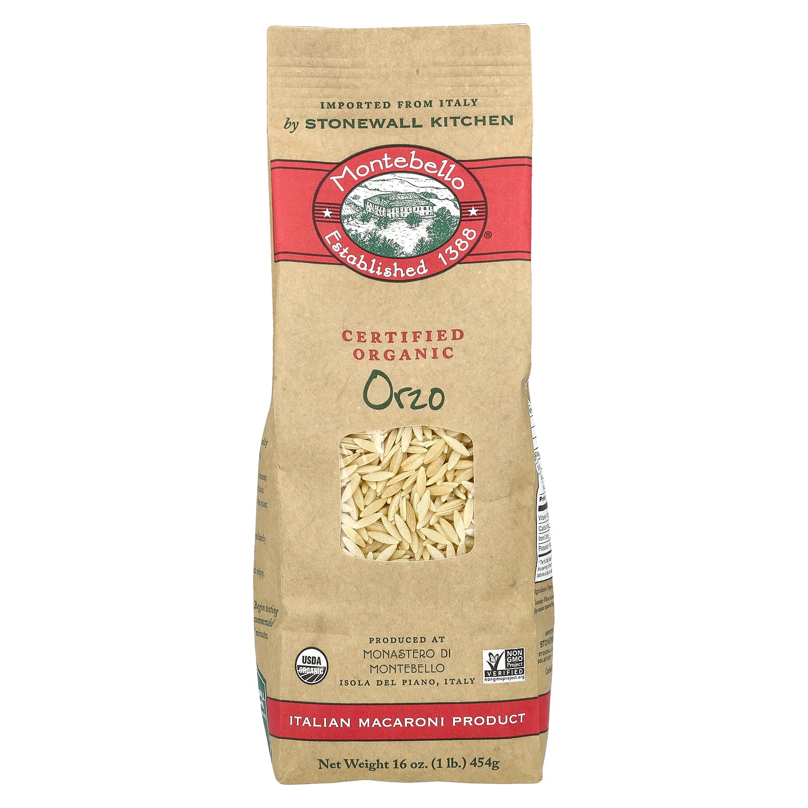 Montebello, Organic Orzo, 16 oz (454 g)