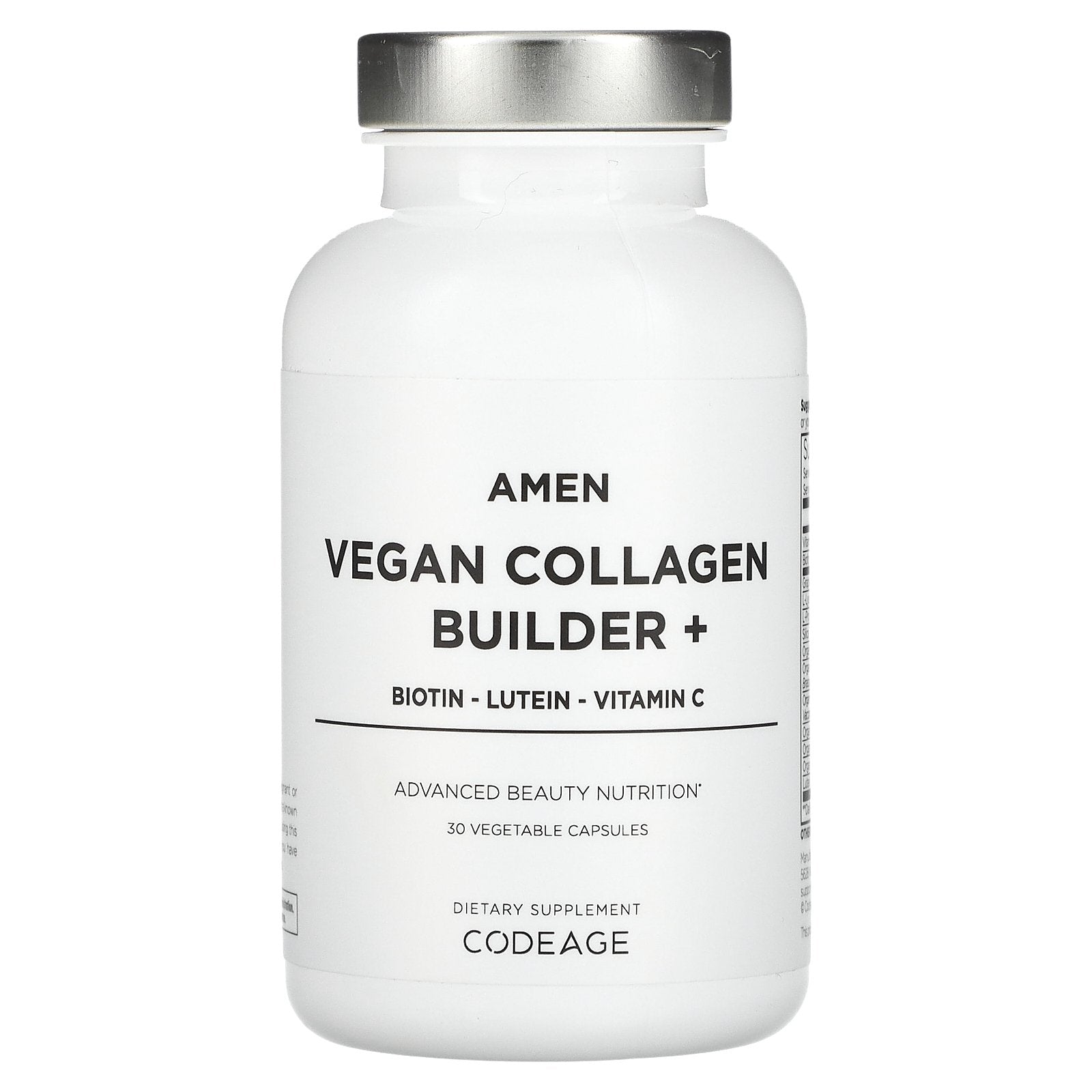 Codeage, Amen, Vegan Collagen Builder+, 30 Vegetable Capsules