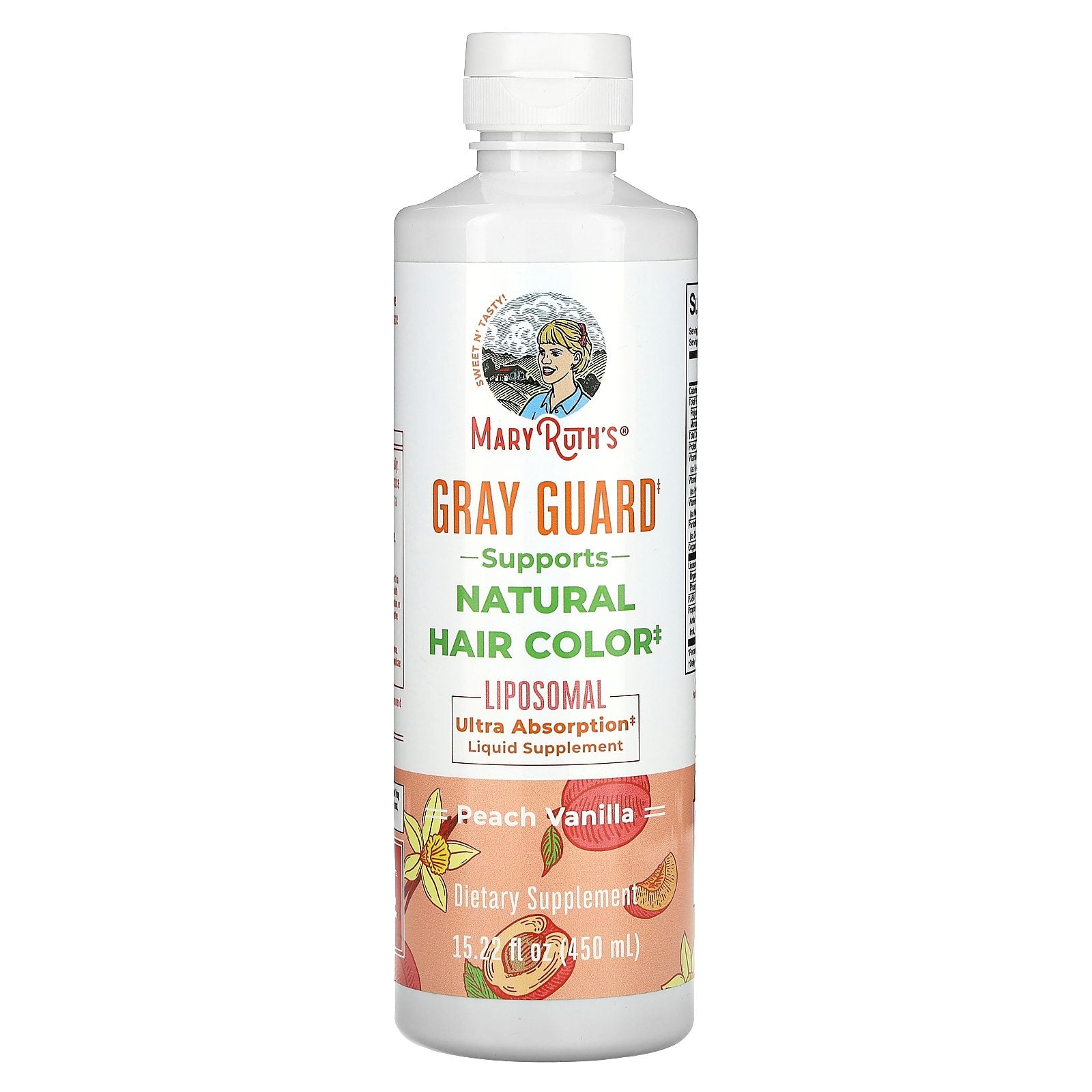 MaryRuth's, Gray Guard, Liposomal, Peach Vanilla, 15.22 fl oz (450 ml)