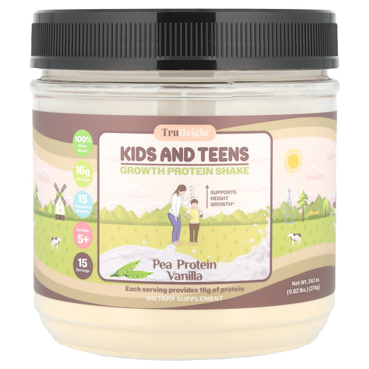 TruHeight, Kids and Teens Growth Pea Protein Shake, For Kids 5+, Vanilla, 0.82 lbs (374 g)