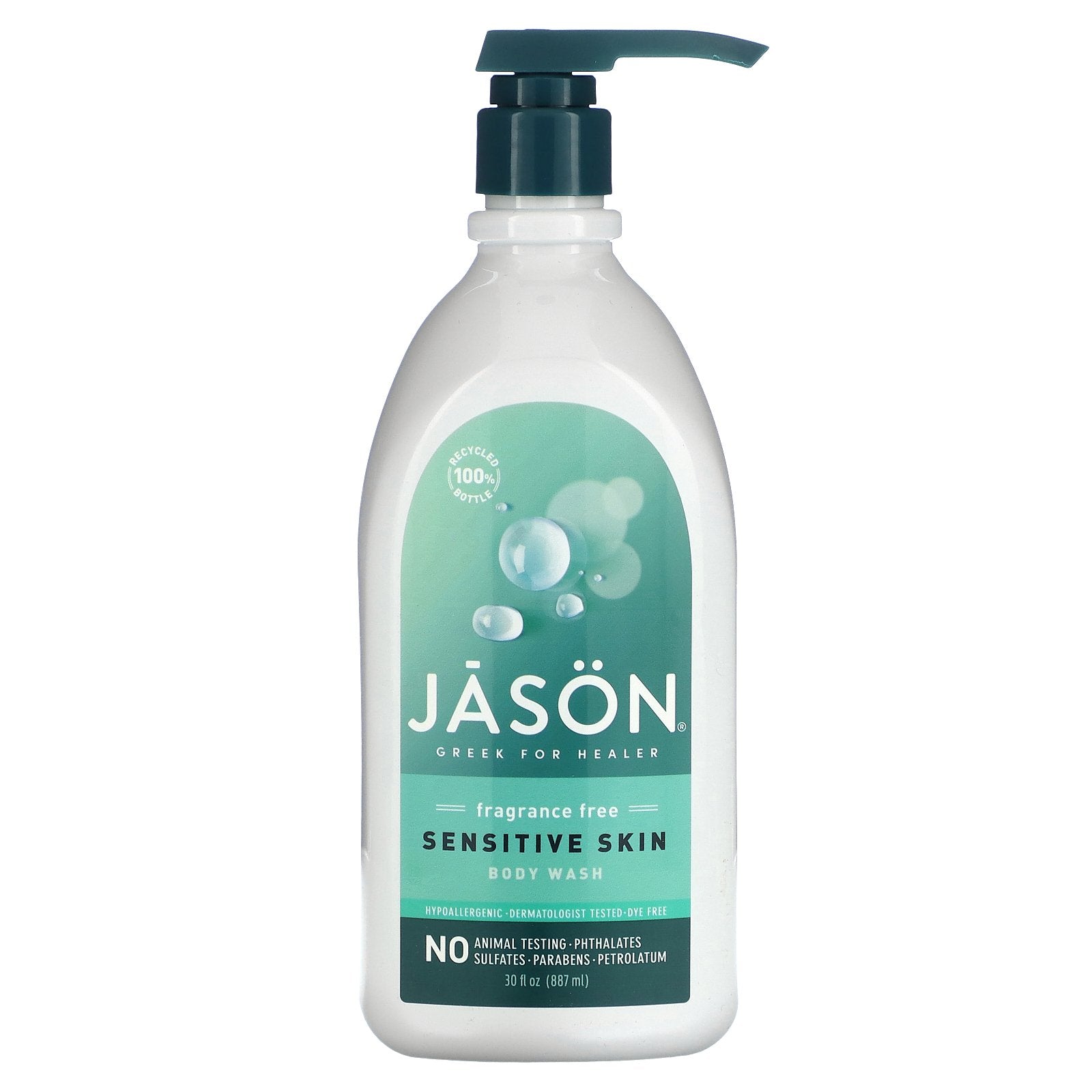 Jason Natural, Body Wash, Sensitive Skin, Fragrance Free, 30 fl oz (887 ml)