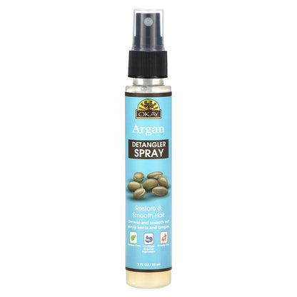Okay Pure Naturals, Argan Detangler Spray , 2 fl oz (59 ml)