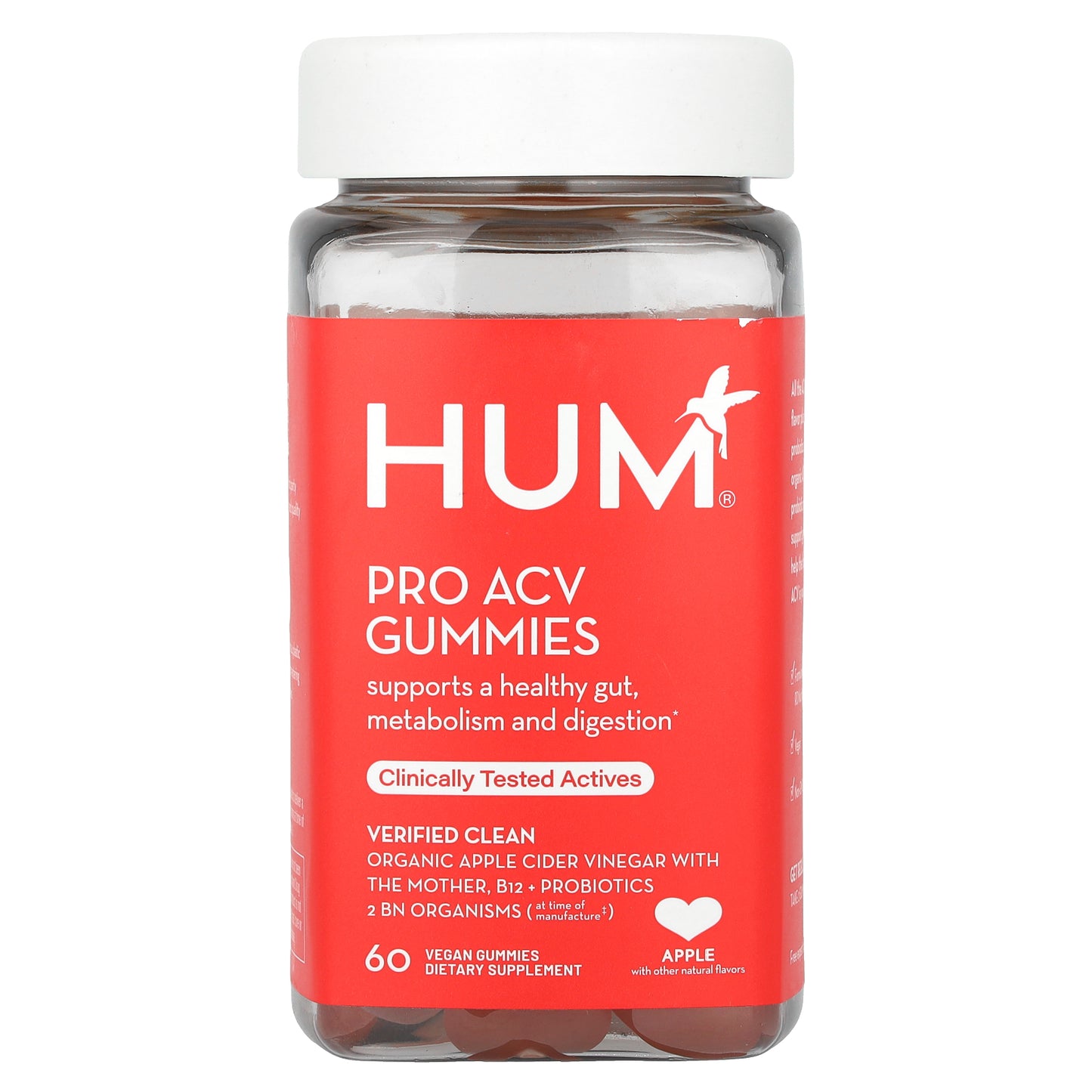 HUM Nutrition, Pro ACV Gummies, Apple, 60 Vegan Gummies