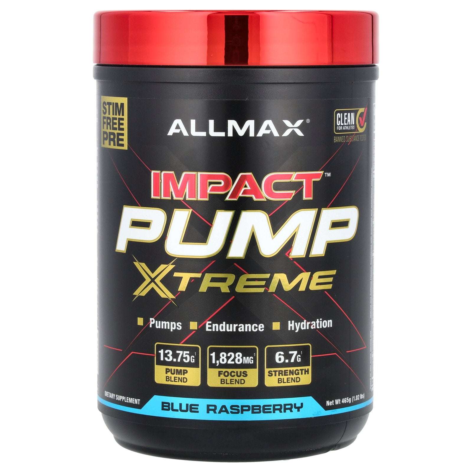 ALLMAX, IMPACT™ PUMP XTREME, Blue Raspberry, 1.02 lbs (465 g)