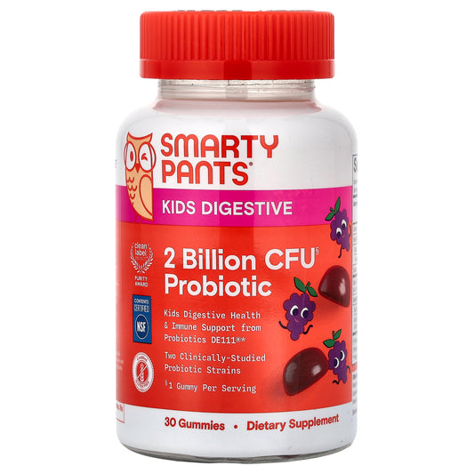 SmartyPants, Kids Digestive, Probiotic Gummies, Grape, 30 Gummies
