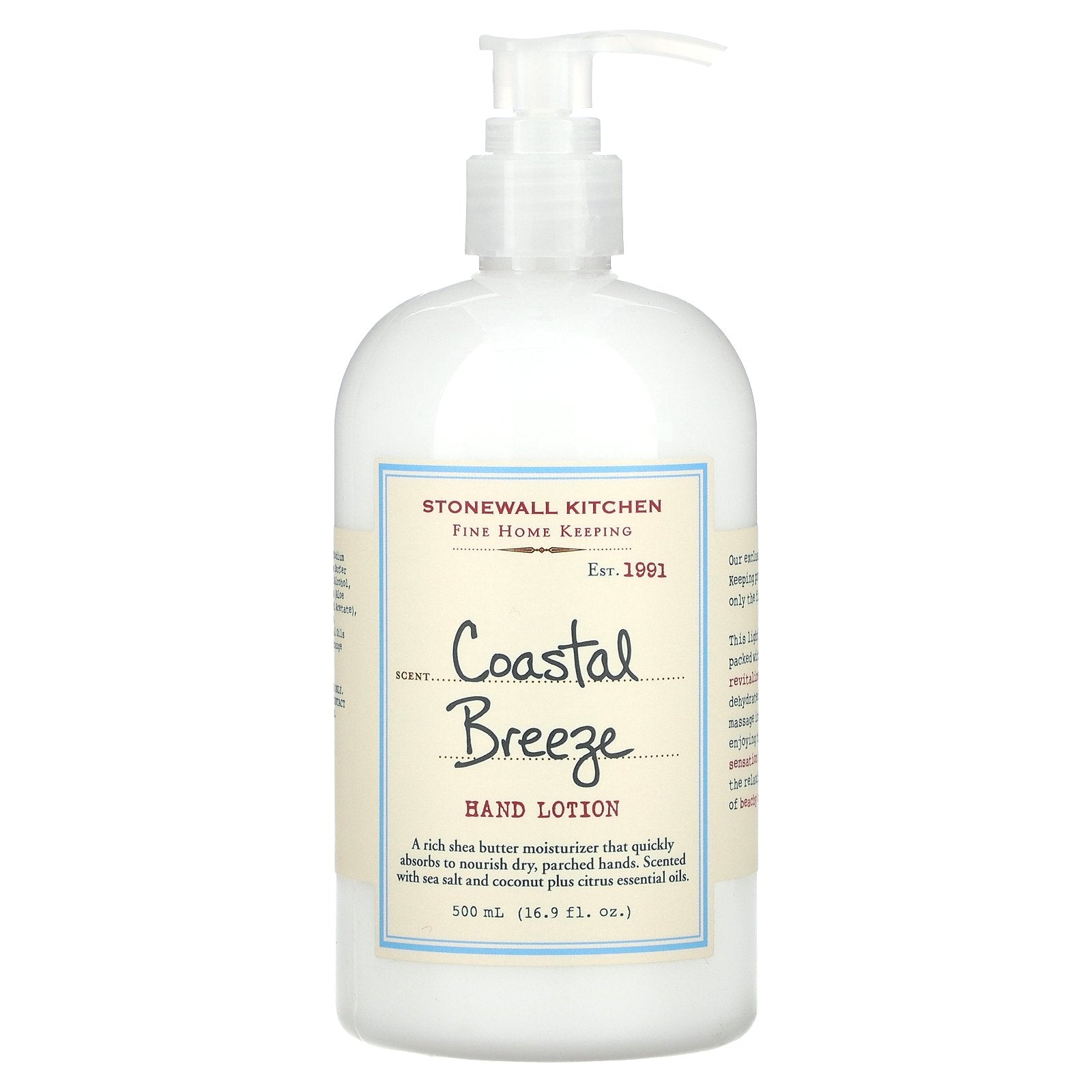 Stonewall Kitchen, Hand Lotion, Coastal Breeze, 16.9 fl oz (500 ml)