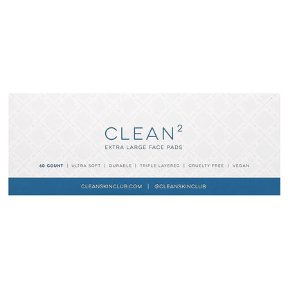 Clean Skin Club, Clean2 Face Pads, Extra Large, 60 Count