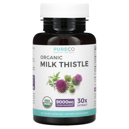 Pure Co., Organic Milk Thistle, 300 mg, 60 Vegan Capsules