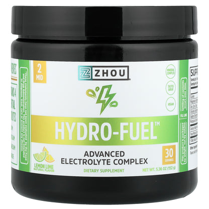 Zhou Nutrition, Hydro-Fuel™, Advanced Electrolyte Complex, Lemon Lime, 5.36 oz (152 g)