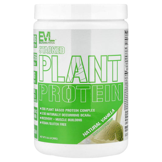 EVLution Nutrition, Stacked Plant Protein, Natural Vanilla, 0.66 lb (300 g)