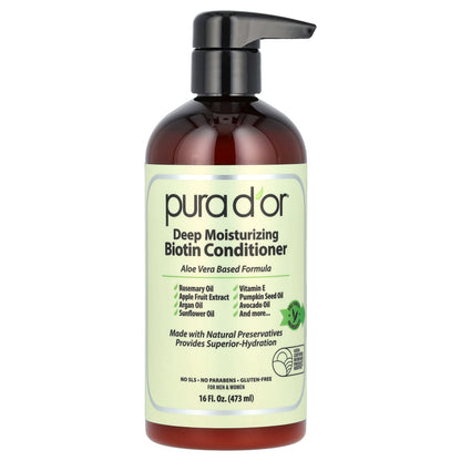 Pura D'or, Deep Moisturizing Biotin Conditioner, 16 fl oz (473 ml)