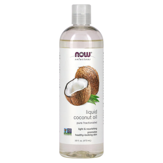 NOW Foods, Solutions, Liquid Coconut Oil, Pure Fractionated, 16 fl oz (473 ml)