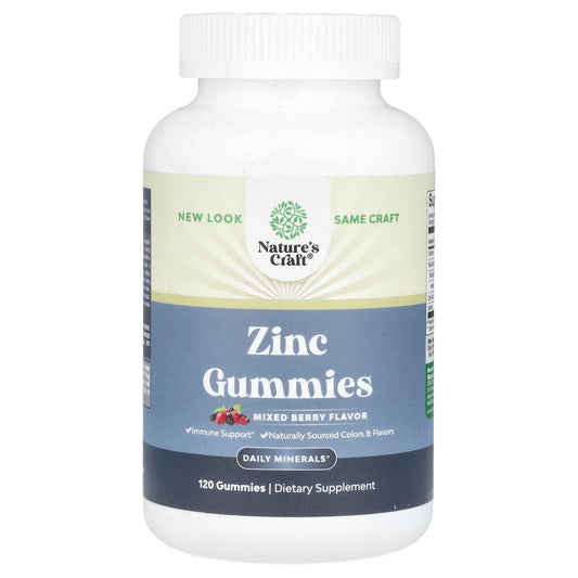 Nature's Craft, Zinc Gummies, Mixed Berry, 120 Gummies