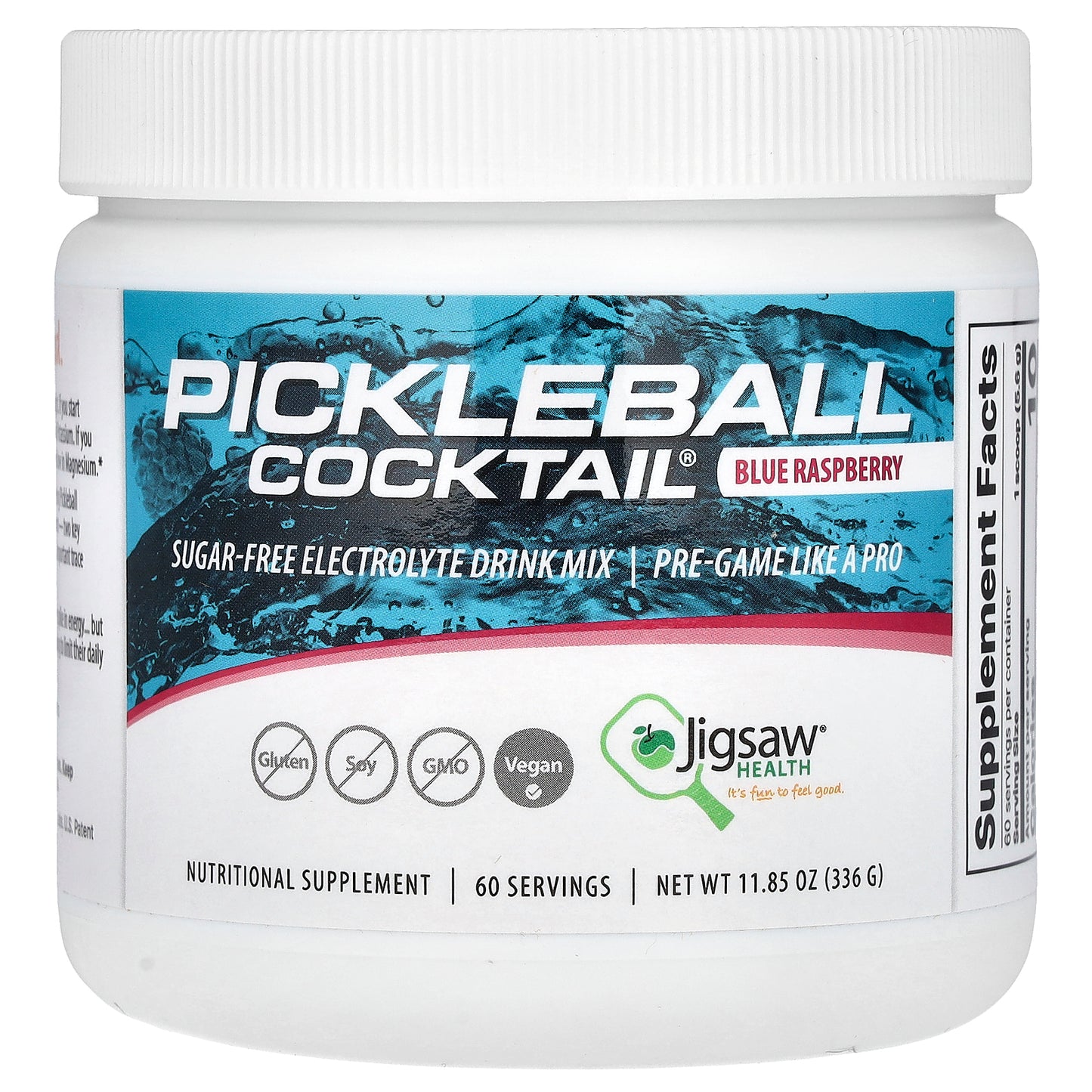 Jigsaw Health, Pickleball Cocktail®, Sugar-Free Electrolyte Drink Mix, Blue Raspberry, 11.85 oz (336 g)