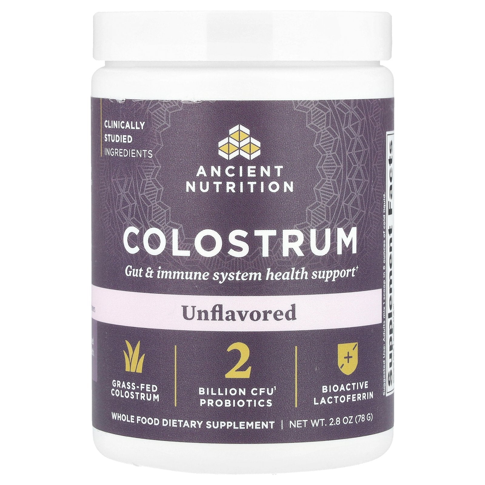 Ancient Nutrition, Colostrum, Unflavored, 2.8 oz (78 g)