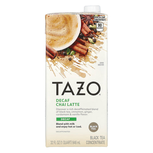 TAZO, Decaf Chai Latte, Black Tea Concentrate, 32 fl oz (946 ml)