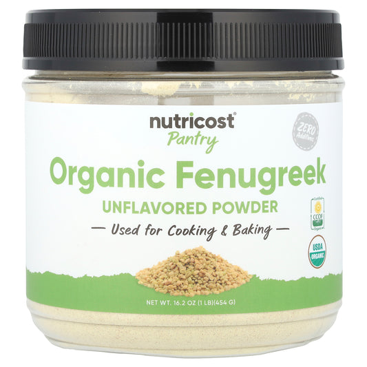 Nutricost, Pantry, Organic Fenugreek Powder, Unflavored , 16.2 oz (454 g)