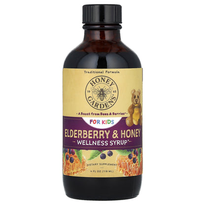 Zand, For Kids, Wellness Syrup, Elderberry & Honey, 4 fl oz (118 ml)