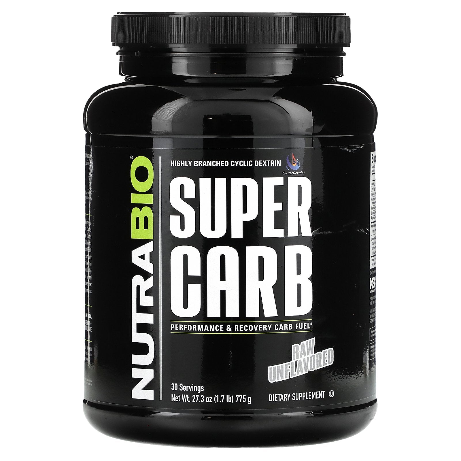 NutraBio, Super Carb, Raw Unflavored, 1.7 lb (775 g)