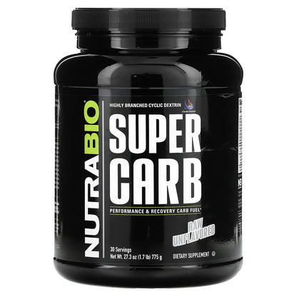 NutraBio, Super Carb, Raw Unflavored, 1.7 lb (775 g)