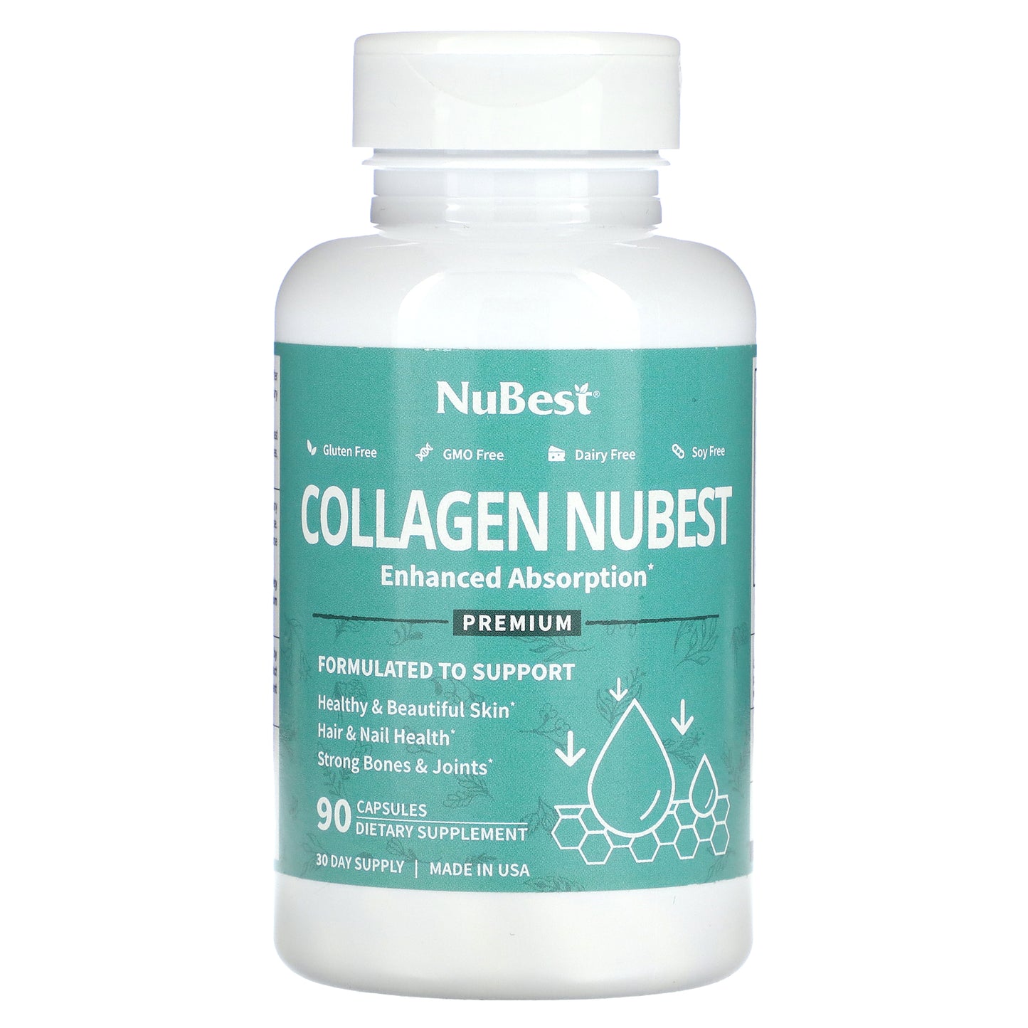 NuBest, Premium Collagen Nubest, Enhanced Absorption, 90 Capsules