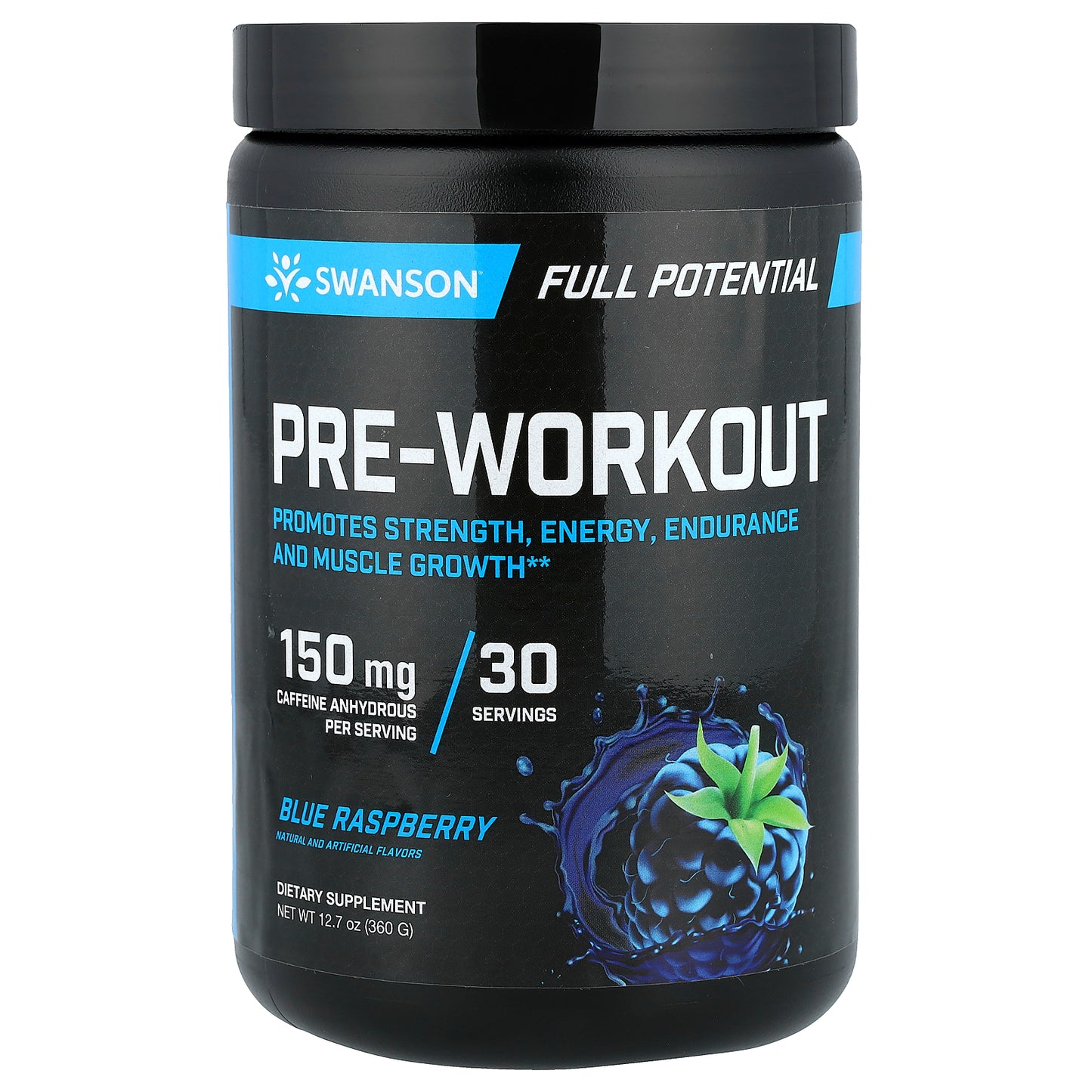 Swanson, Full Potential Pre-Workout, Blue Raspberry, 12.7 oz (360 g)