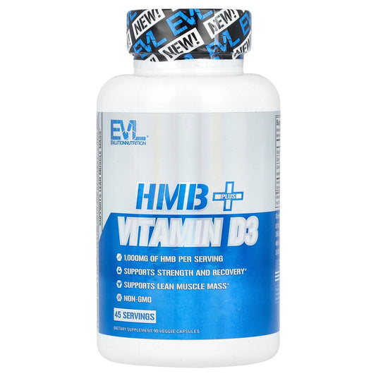 EVLution Nutrition, HMB + Vitamin D3, 90 Veggie Capsules