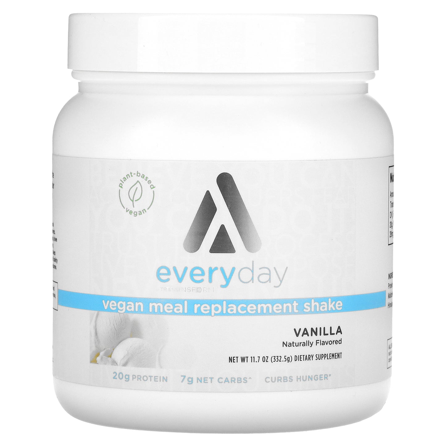 TransformHQ, Everyday, Vegan Meal Replacement Shake, Vanilla, 11.7 oz (332.5 g)