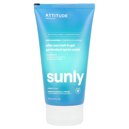 ATTITUDE, Sunly, After Sun Melt-In Gel, Mint Cucumber , 5.1 fl oz (150 ml)