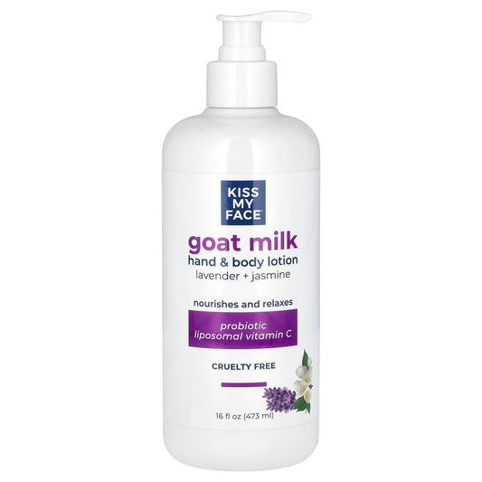 Kiss My Face, Goat Milk Hand & Body Lotion, Lavender + Jasmine, 16 fl oz (473 ml)