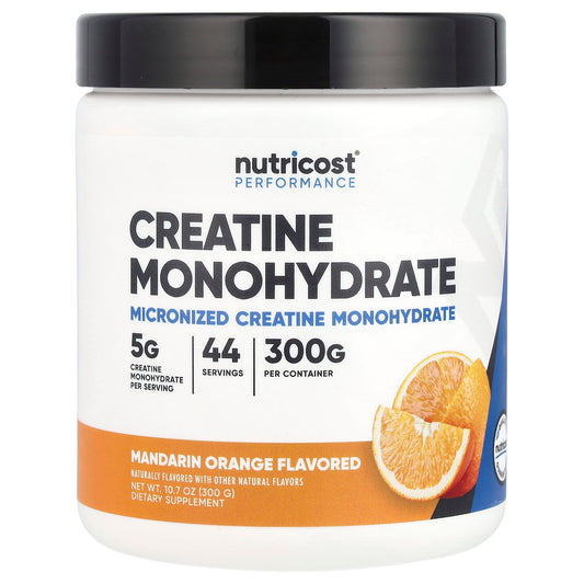 Nutricost, Performance, Creatine Monohydrate, Mandarin Orange, 10.7 oz (300 g)