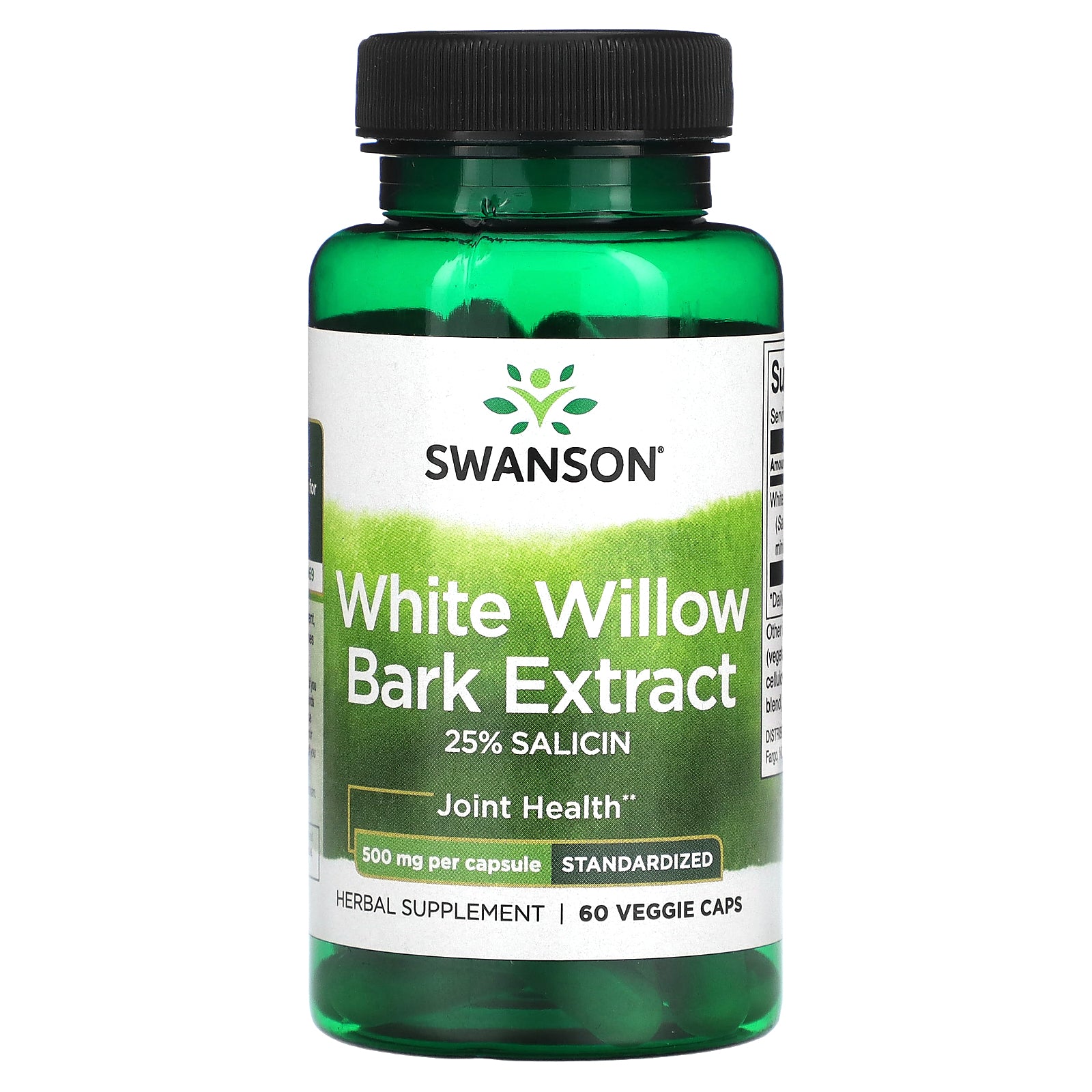 Swanson, White Willow Bark Extract, 500 mg, 60 Veggie Caps