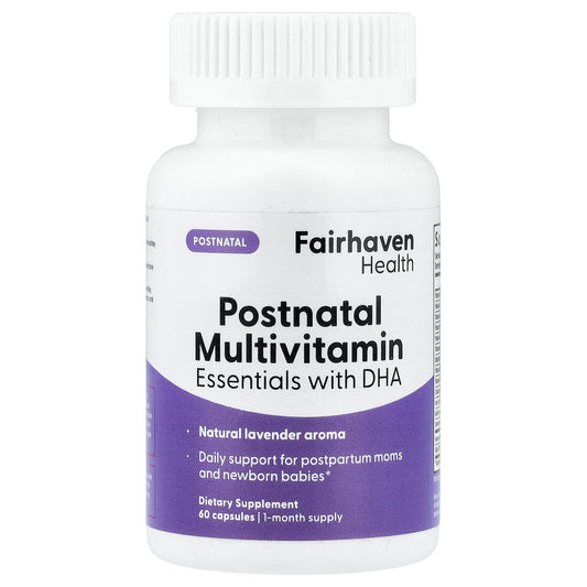 Fairhaven Health, Postnatal Multivitamin Essentials With DHA, 60 Capsules