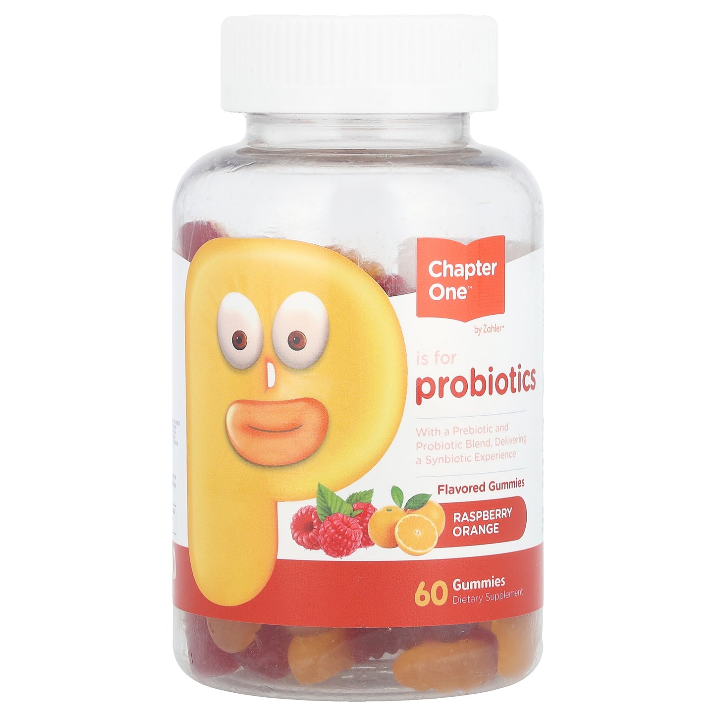 Chapter One, Probiotic Gummies, Raspberry Orange, 60 Gummies (500 mg per Gummy)
