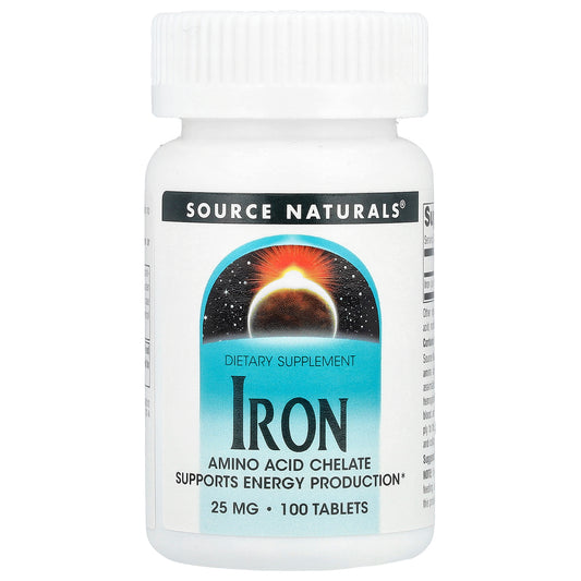 Source Naturals, Iron, 25 mg, 100 Tablets