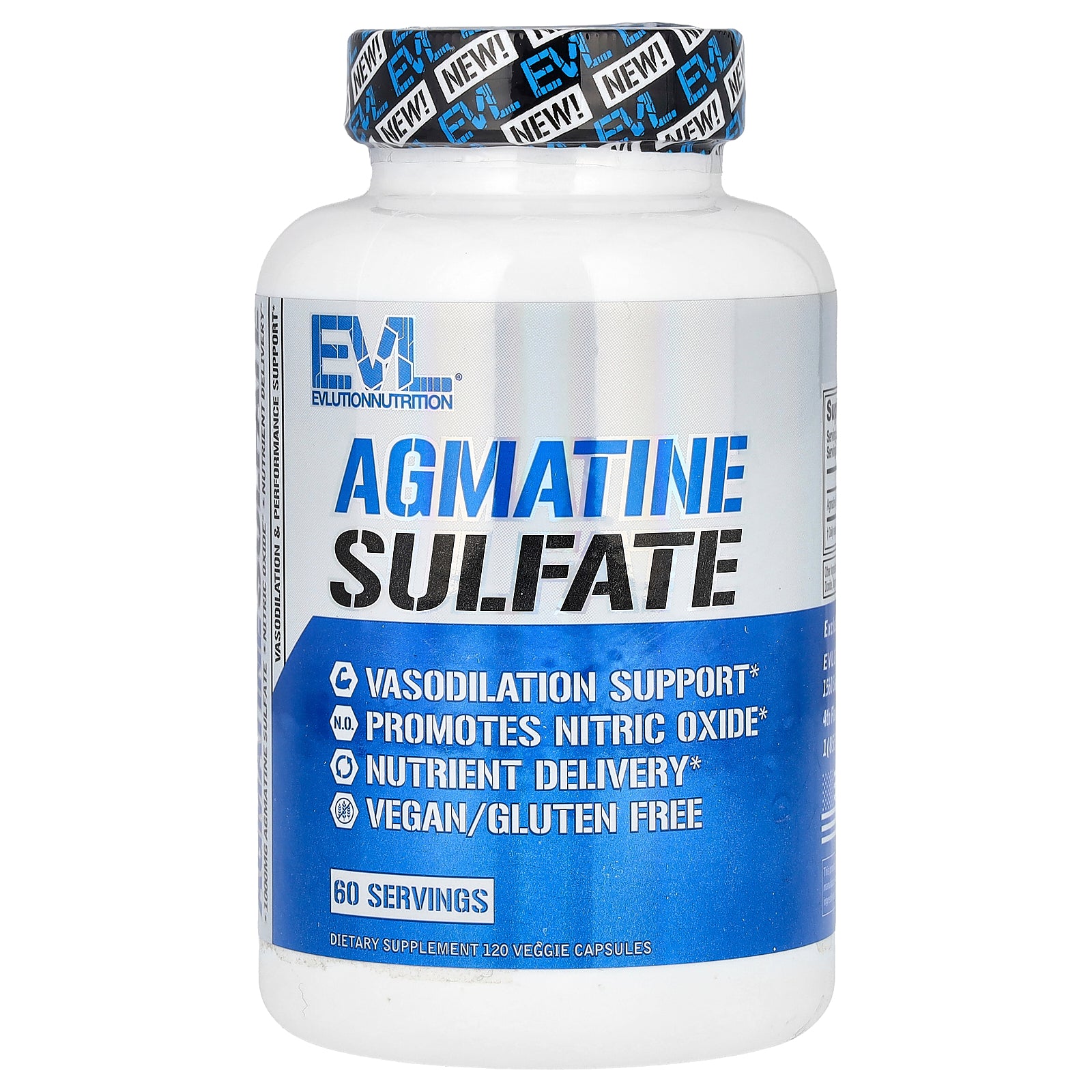 EVLution Nutrition, Agmatine Sulfate, 120 Veggie Capsules (500 mg per Capsule)