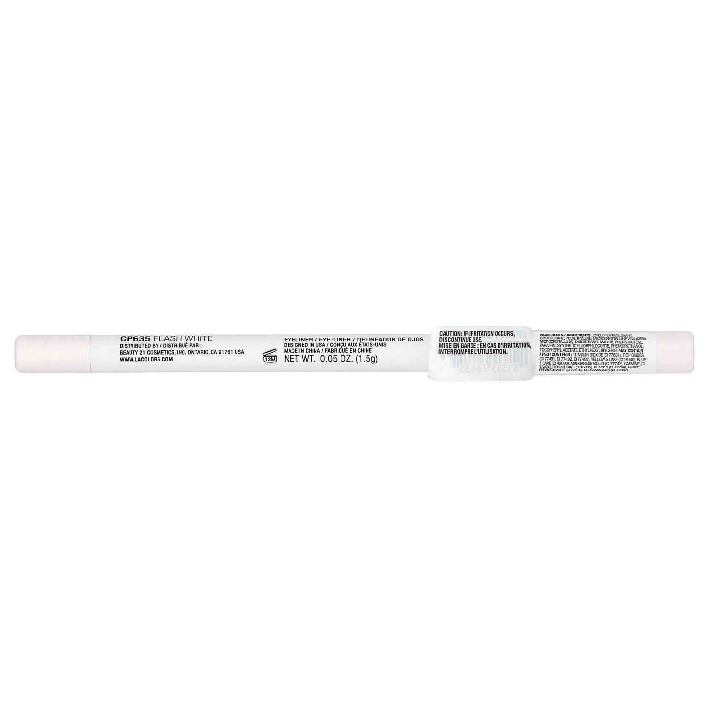 L.A. Colors, Neon Gel Eyeliner, CP635 Flash White, 0.05 oz (1.5 g)