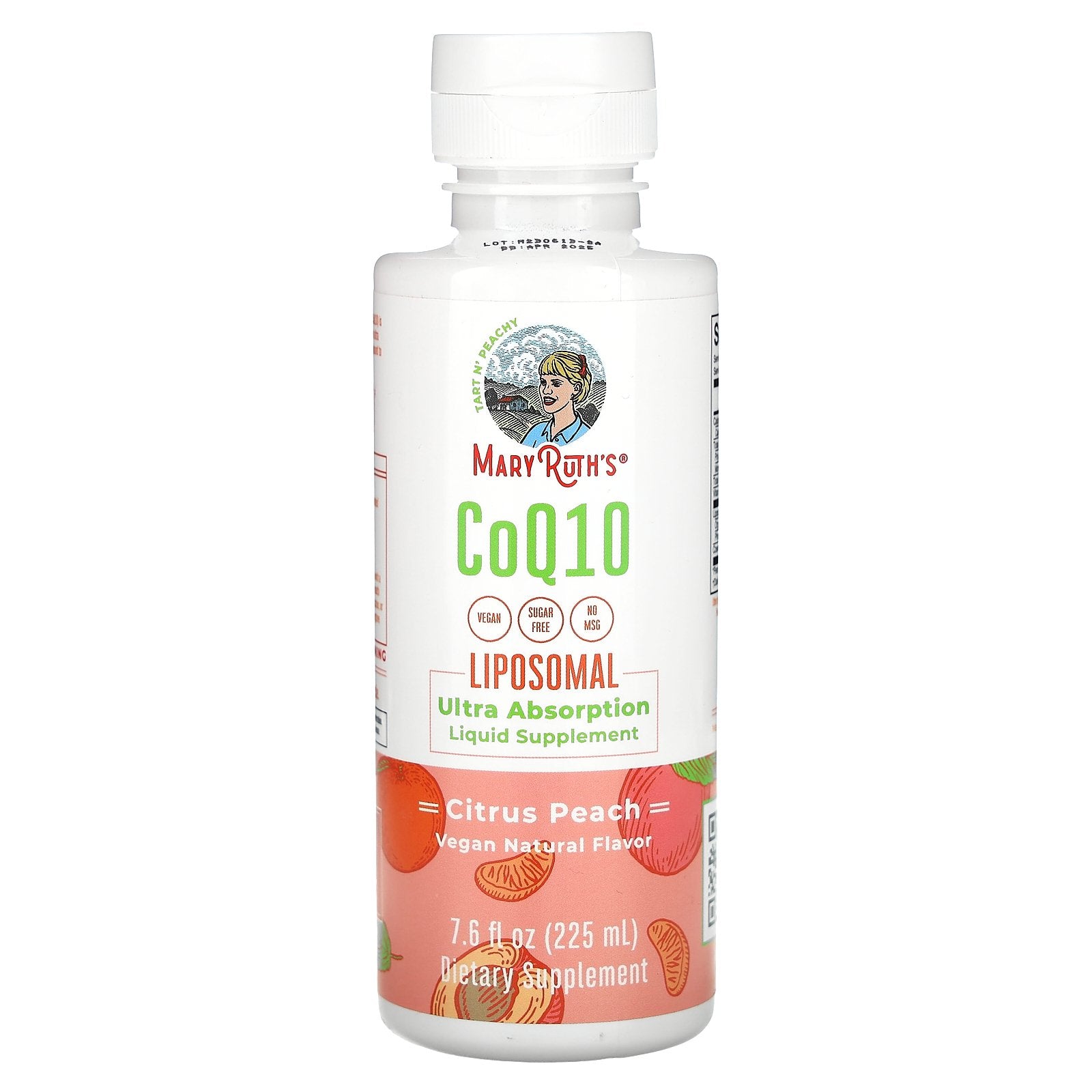 MaryRuth's, CoQ10 Liposomal, Citrus Peach, 7.6 fl oz (225 ml)