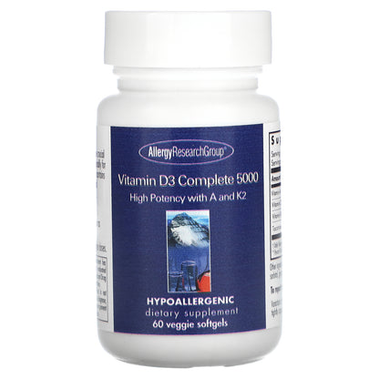 Allergy Research Group, Vitamin D3 Complete 5000, 60 Veggie Softgels