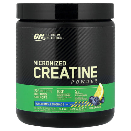 Optimum Nutrition, Micronized Creatine Powder, Blueberry Lemonade, 12.69 oz (360 g)