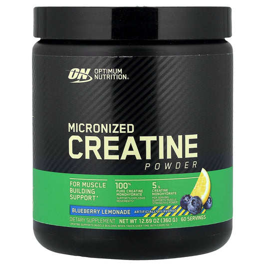 Optimum Nutrition, Micronized Creatine Powder, Blueberry Lemonade, 12.69 oz (360 g)