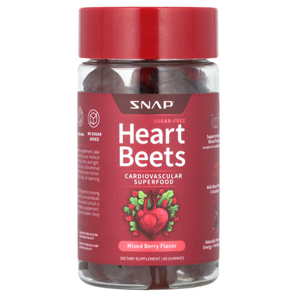 Snap Supplements, Heart Beets, Mixed Berry, 60 Gummies