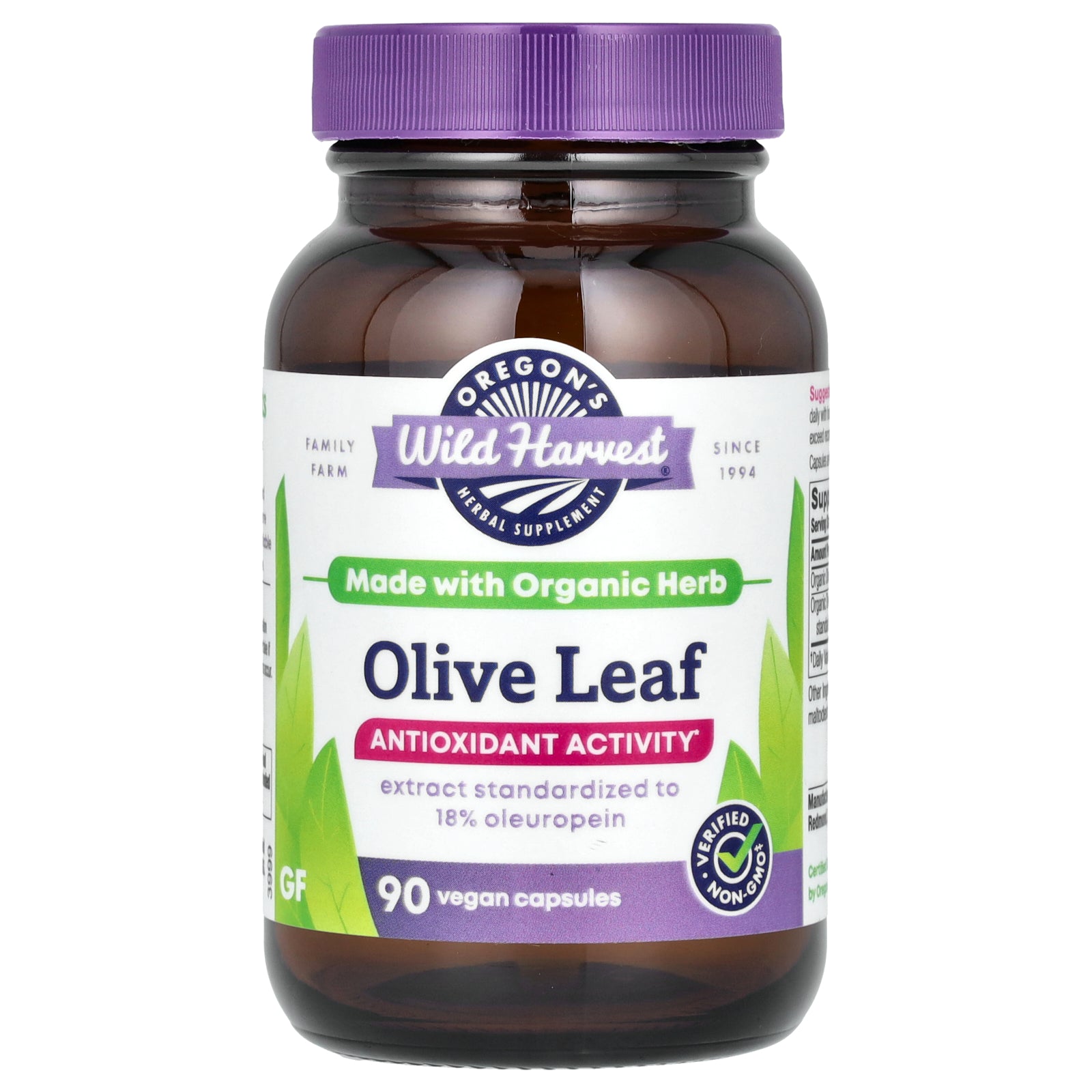 Oregon's Wild Harvest, Olive Leaf, 90 Vegan Capsules