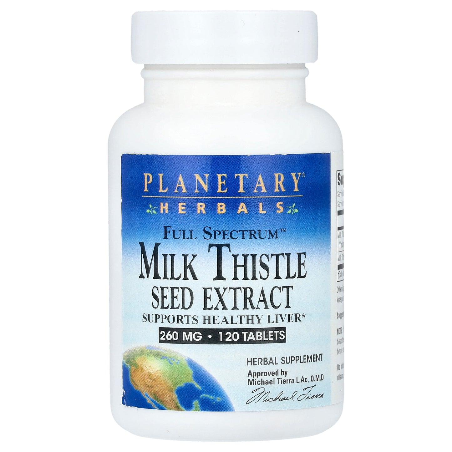 Planetary Herbals, Full Spectrum™ Milk Thistle Seed Extract, 120 Tablets